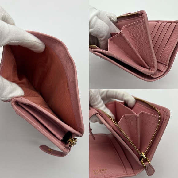 ❌SOLD❌Authentic Prada pink Saffiano leather compact wallet - Picture 11 of 16